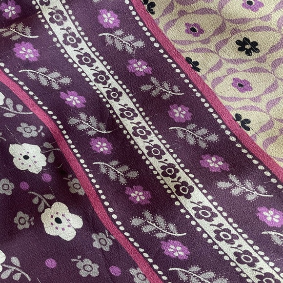 Sunny Leigh Silk Y2K Purple Floral Slip Skirt 2X Fairycore Fae Forest Nymph Boho - Picture 7 of 8